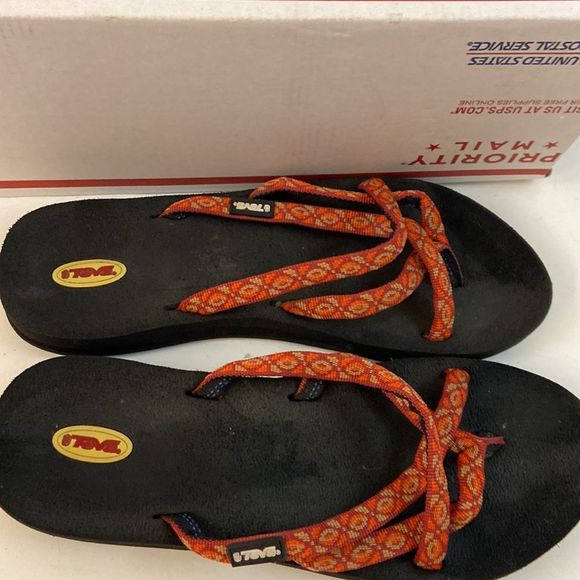 Teva sandals size 8 orange straps # 6840 - Picture 2 of 6